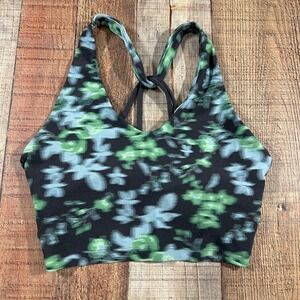 OFFLINE by Aerie Real Me Recharge Strappy Sports Bra Small Floral Print Green